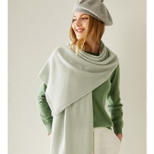 Ladies High Quality Knit Comfortable Warm Thick Long Scarf 100% Goat Cashmere Scarf Women Long Solid Shawl Cashmere Head Scarf