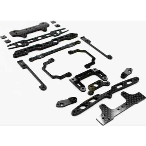 1Set Homemade MS MSL Chassis Suspension Kit with Springs Fishtail Sliding Carbon Fiber Plates Set for Tamiya Mini 4WD Car Model