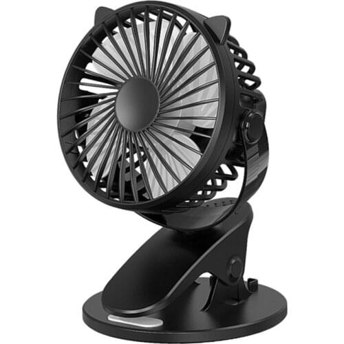 1pc Three-speed Adjustable Portable Fan Outdoor Handheld Cooling Tool Clip On Desktop Fan 360 Degree Revolve Around
