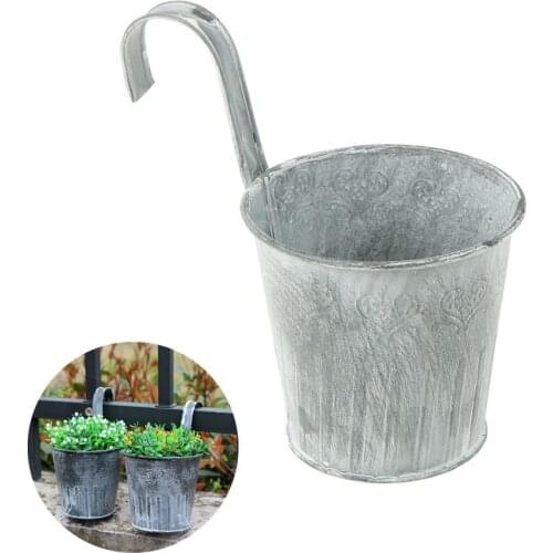 1PCS Vintage Metal Hanging Planter Flower Pot Balcony Garden Plant Home Decor