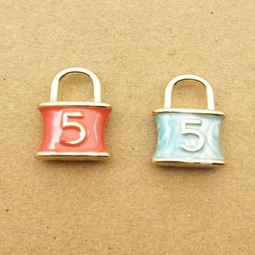 10pcs 12x16mm enamel lock charm for jewelry making and crafting earring pendant necklace bracelet charm