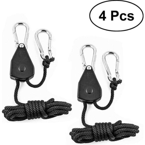 4pcs 1/8 Inch Heavy Duty Adjustable Grow Light Ratchet Rope Hanger Yoyo for Grow Light Fixtures Gardening