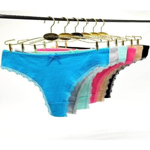 5pcs/lot women cotton underwear thongs panties solid color teenage Girl briefs female sexy intimates soft bragas breathable87347