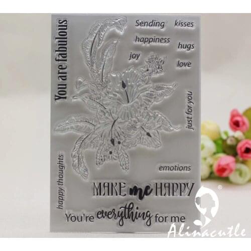 AlinaCraft CLEAR STAMPS flowers floral leaf Scrapbook Card album paper craft rubber roller transparent silicon stamp