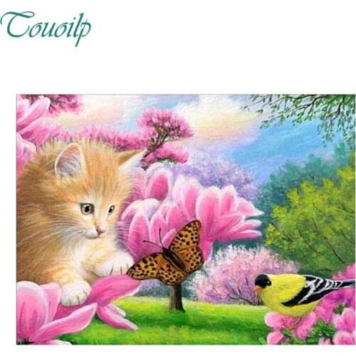 5D diy Diamond Embroidery diamond Painting Cross Stitch kit Cat butterfly bird picture Mosaic pattern arts and crafts gift