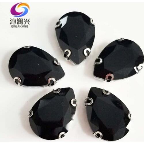 Anti hook Black DR shape High quality Glass Crystal sew on D shape claw rhinestones,Diy Clothing accessories SWSD02