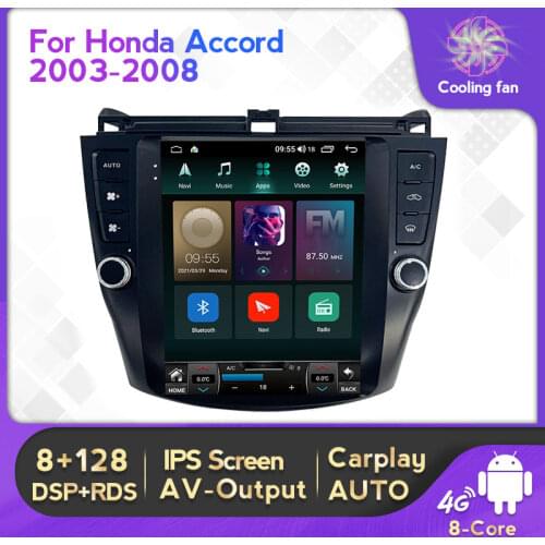 128G Android 11 Car Radio Multimedia Player For Honda Accord 7 2003 2004 2005 2006 2007 2008 GPS Navigation Auto 2 din CarPaly