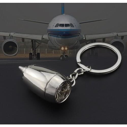 30 pcs/lot Creative Keychain aeroengine Keyring Engine Metal Accessory Airplane Aircraft Turbine Brelok key ring
