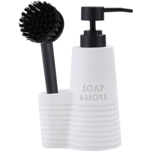 Kitchen Sink Soap Dispenser Detergent Press Countertop Soap Dispenser With Cleaning Brush