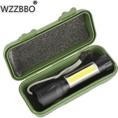 Built In Battery XP-G Q5 Zoom Focus Torch Lamp 2000 Lumen XPE+COB Mini Flashlight Mini LED Strong Light Flashlight Portable