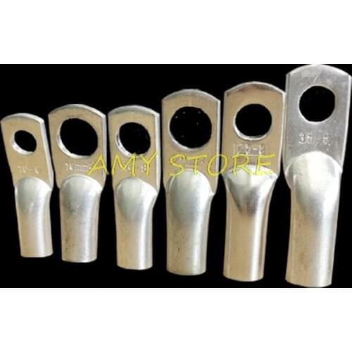 10Pcs Tinned Copper Tube Terminal Rings Cable Lug JG70-10 Wire 70mm2 Eyelets Bettary Boat Terminals 10mm Hole