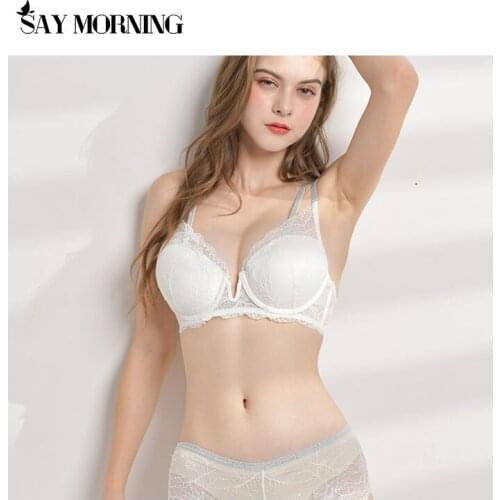 SAY MORNING New Women Bra & Brief Set High Quality Brassiere Lingerie Push-Up Bra Deep V Bra Set Sexy Lace Hollow Underwear