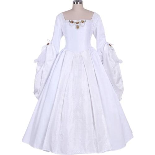 Cosplaydiy Queen Cosplay Costume Anne of the Thousand Days Tudor Period dress Anne Boleyn white Dress L320