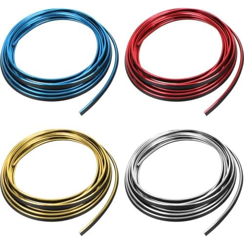 LEEPEE Styling Mouldings Car Seal Accessories Interior Plated Moulding Trim Line Protection Strip 5M DIY Car Door Decor Strip