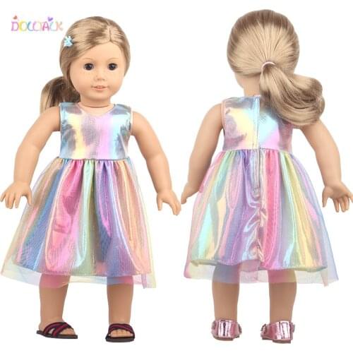 Girl Summer Doll Dress MatchedColorful skirt Clothes Lace Trimmed For 18'' American Dolls For 43 New Reborn