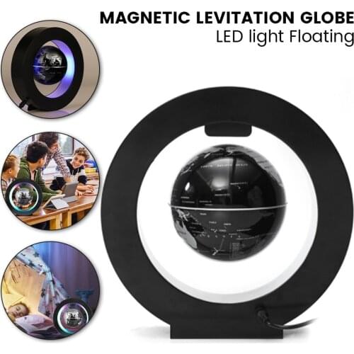 Magnetic Round LED Globe Floating Globe Geography Levitating Rotating Night Lamp World Map School Office Supply