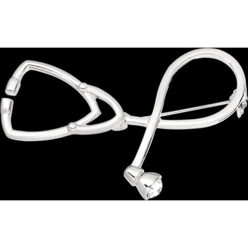 Metal Stethoscope Brooch Pin For Nurse Doctor Physicians Student Shirt Collar Lapel Pins Fashion Medical Jewelry Graduation Gift