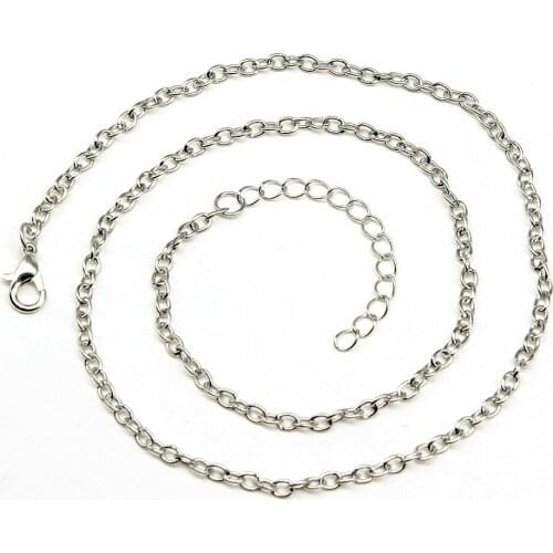 5pcs 2 Colors 45+5cm Metal Chain With Lobster Clasp Necklace Chain Jewelry Findings Necklace Making