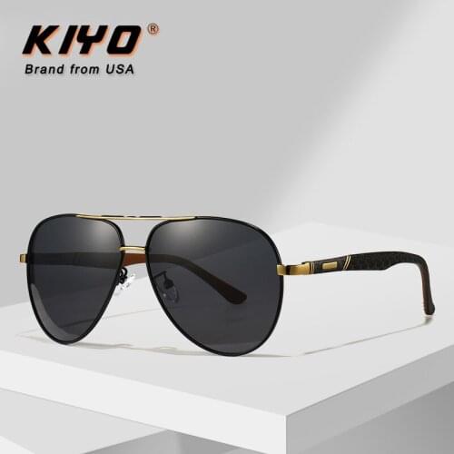 KIYO Brand 2020 New Men Oval Polarized Sunglasses Metal Classic Sun Glasses High Quality UV400 Driving Eyewear 2928
