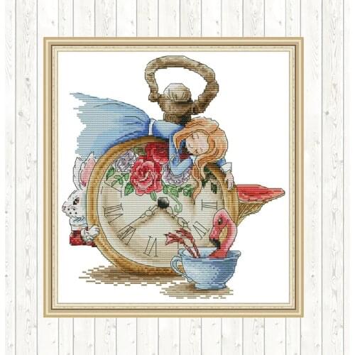 Sleeping Girls 14CT Cross Stitch Kit Embroidery Kit DMC 14CT 11CT Counted Printed on Canvas Fabric DIY Handmade for Needlework