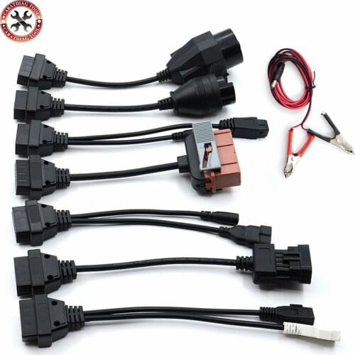 2019 Newest Full Set 8 Truck Cables OBD2 Diagnostic Tool OBD OBDII OBD 2 Connect Cable for Trucks Free Shipping