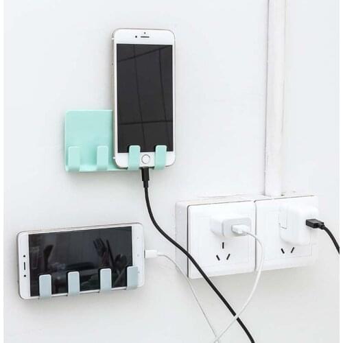 New Practical Wall Phone Holder Creative Socket Charging Box Bracket Stand Holder Ladingsteun Voor Mobiele Telefoon Hotsale