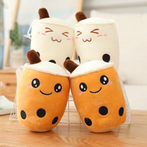 Wholesale 20cm 1pc/2pc/4pc Cute Bubble Tea Cup Shaped Doll Pearl Milk Tea Plush Toys Stuffed Soft Funny Boba Food New Year Gift