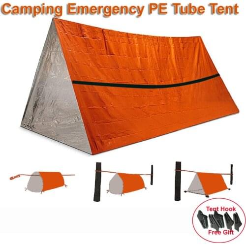 Emergency Tent Survival Kit Ultra Portable Waterproof PE Thermal Bivvy Sack Survival Tent Emergency Shelter Outdoor Survival
