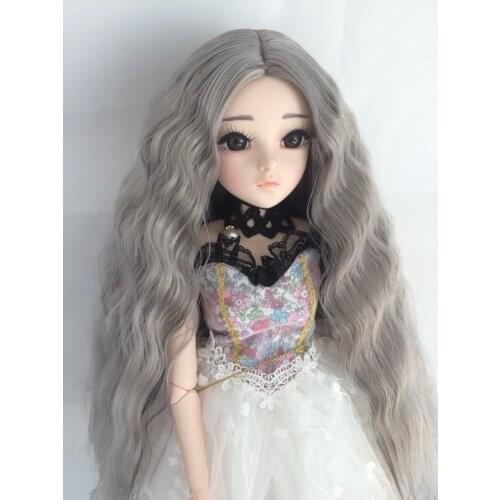 1/3 1/4 1/6 1/8 Bjd Wig High Temperature LOVELY Grey Wavy Wire Bjd Wig SD For BJD Doll Hair