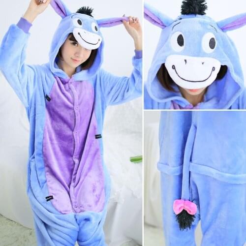 Adult Spring Pajamas Autumn Long Sleeves Winter Cartoon Blue Sleeping Casual Home Wear Jump Suits for Women