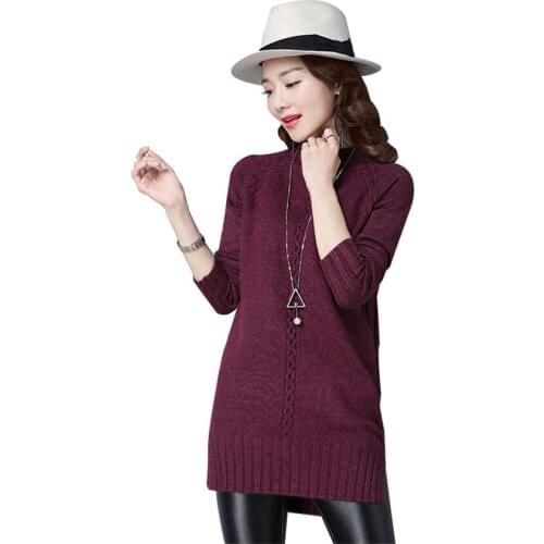 Turtleneck Sweater Dress Autumn Winter Women Warm Thick Split Knitted Dresses Female Long Sleeve Mini Pullovers Vestidos AB417