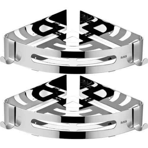 304 stainless steel shelves bathroom storage rack wall mounted with floating shelf for bathroom cosmetic rack cornner