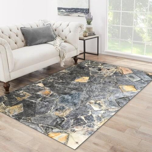 Grey yellow white color carpet square marble patterned carpet modern carpet living room carpet free shipping soft