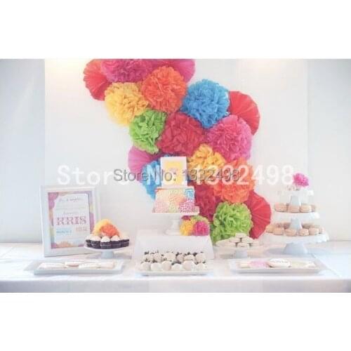 Mix Colors 100 pcs 10"(25CM)Tissue Paper Pom Poms for weddings party Home photoshoots bedrooms,gazeboos fashion shows Decoration