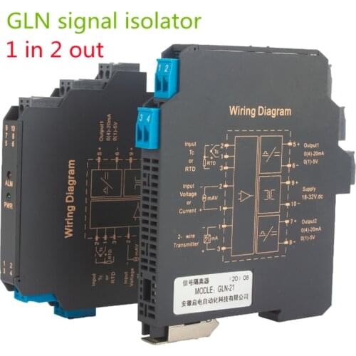 GLN 1 in 2 out Ultra-thin signal isolation transmitter current, voltage transmitter multi channel 4-20MA, 0-5V, 0-10V output