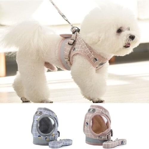 Breathable Cat Harness And Leash Escape Proof Pet Clothes Kitten Puppy Dogs Vest Adjustable Easy Control Reflective Cat Harness