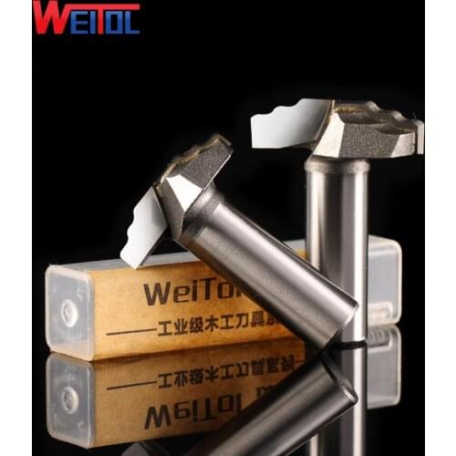 Weitol 1pcs 1/2inch Woodworking Cutter Double Edging Router Bits for wood carbide Laminated linear carving bit for Various wood