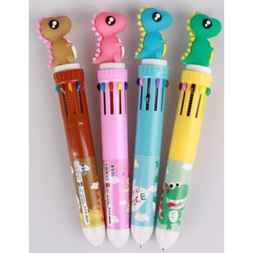 1pcs Dinosaur 10 Color Gel Pens Cute Stationery Cartoon Signing Pen Animal Gel Pen Student Writing Pens Kawaii School Supplies