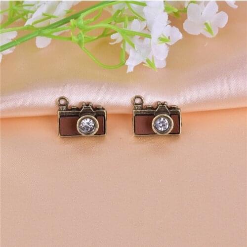 10pcs 14x17mm Retro Camera Metal Charms for DIY Jewelry Making