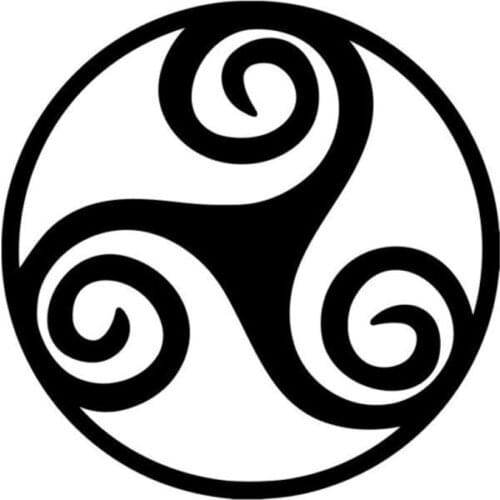 15.2*15.2CM Funny Triskelion Symbol Of Car Sticker Cartoon Motorcycle Vinyl Decals Black/Silver C7-1596