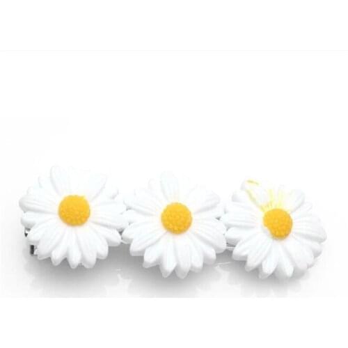 2Pcs Rope Bands HairPins Ponytail Cute Daisy Flower Hair Clip Fashion Elastic Hair Ring Woman Girls Kids Holder Hair Accessories