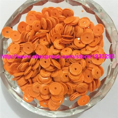 50g(4000pcs)/100g(8000pcs) 6mm CUP Solid Orange round loose sequins Paillette sewing Wedding craft good quality