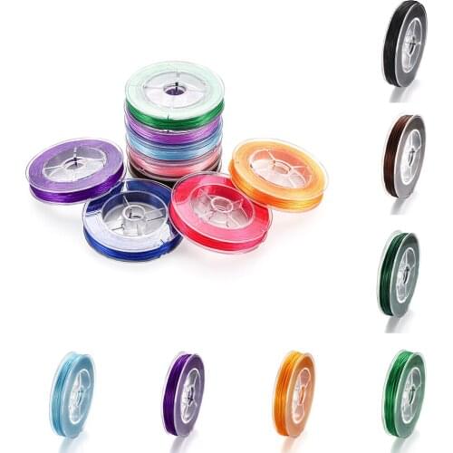 50M/roll Colorful Bead Rope Flexible Beaded Cord Elastic Crystal Cord Thread For Bracelet DIY Handmade Jewelry Making Supplies