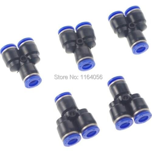 50pcs/lot Pneumatic Push in Fitting Equal Y Connectors 8mm
