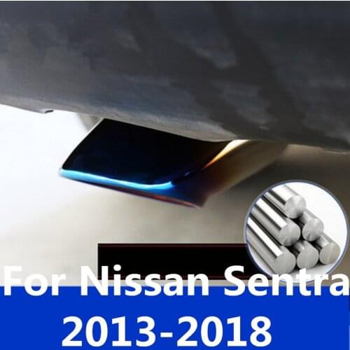 Car accessories Rear Tail pipes trims Tail pipes stickers frame muffler exhaust pipe tail throat For Nissan Sentra 2013-2018
