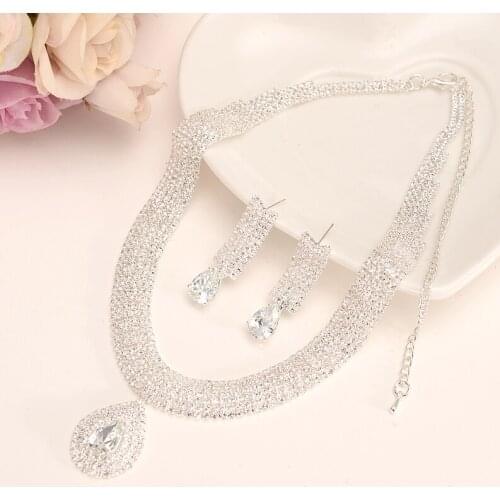Bangrui Fashion Bridal Jewelry Sets Wedding Necklace Earring for Bride Party Costume Accessories Indian Jewelry Set Decoratio