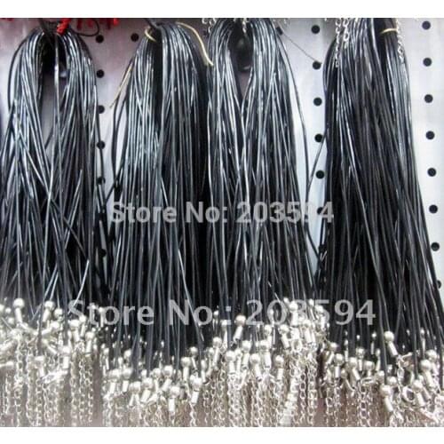 Free Shipping 1000Pcs Jewelry DIY Rubber Necklace Cords With Lobster Cord 1.5MM