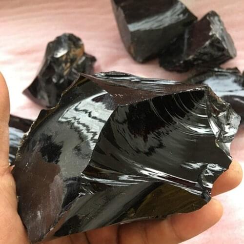 Big Chunk Natural Rock Obsidian For Jewelry Making Mineral Ornament Healing Wand Home Decor DIY Gift Decoration