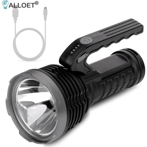 COB Flashlight Portable LED Torch USB Rechargeable Outdoor Searchlight Waterproof Spotlight for Fishing Camping Hiking Light