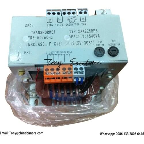 Escalator Transformer 5060Hz Capacity 1540VA XAA225BF6